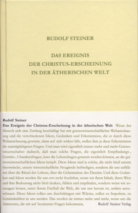 Das Ereignis der Christus-Erscheinung in der ätherischen Welt (Rudolf Steiner)