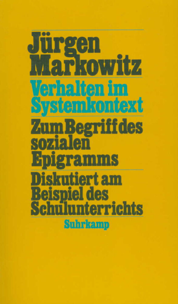 Verhalten im Systemkontext (Jürgen Markowitz)