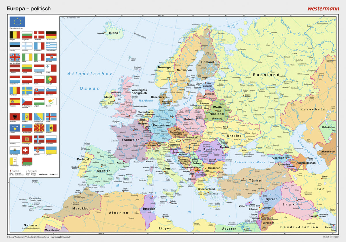 Westermann Europa, politisch, Posterkarte