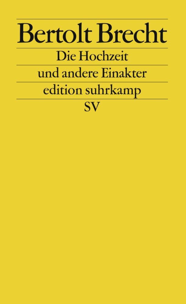 Die Hochzeit und andere Einakter (Bertolt Brecht)