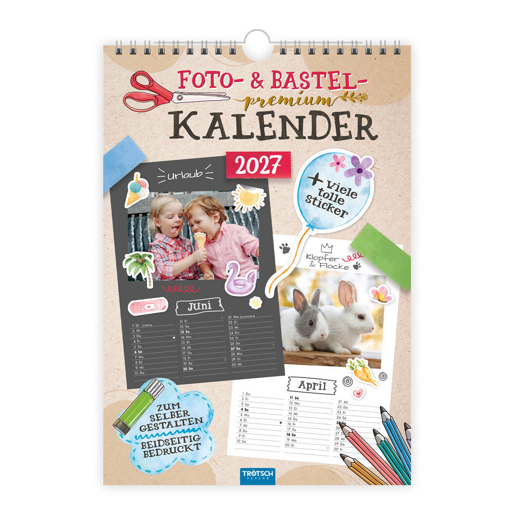 TRÖTSCH - Foto- und Bastelkalender Premium A4 2027 mit vielen Stickern (Trötsch Verlag Gmbh & Co.Kg)