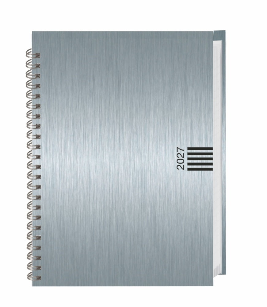 Wochen-Cheftimer A5, Alu silber 2027