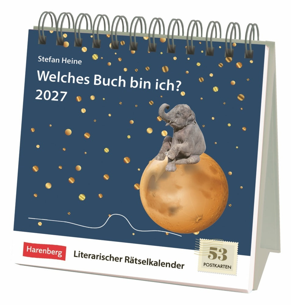 Welches Buch bin ich? Premium-Postkartenkalender 2027 - Literarischer Rätselkalender (Stefan Heine)