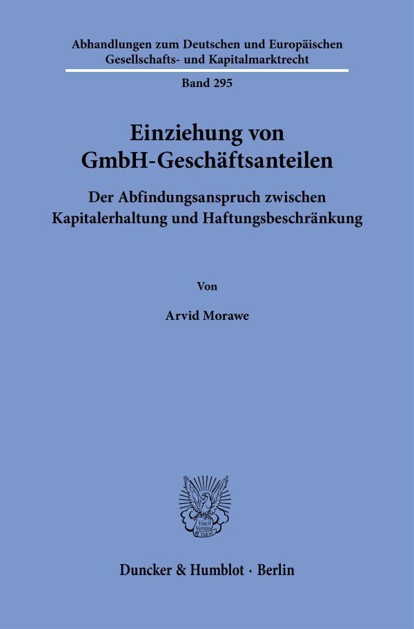 Einziehung von GmbH-Geschäftsanteilen (Arvid Morawe)