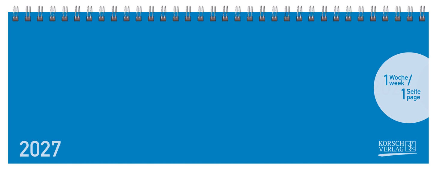 Tischquerkalender Classic Colourlux blau 2027 (Korsch Verlag)