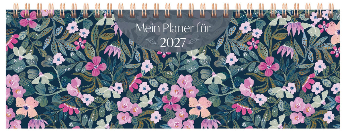 Tischquerkalender Purpur-Blüten 2027 (Korsch Verlag)