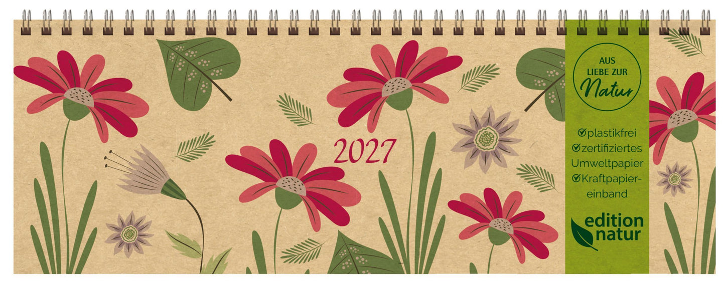 Tischquerkalender Edition Natur Flowers 2027 (Korsch Verlag)