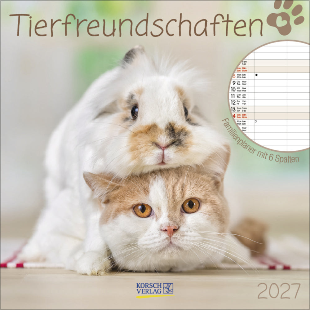Tierfreundschaften - Familientimer 2027 (Korsch Verlag)