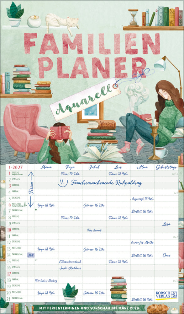 Familienplaner Aquarell 2027 (Korsch Verlag)