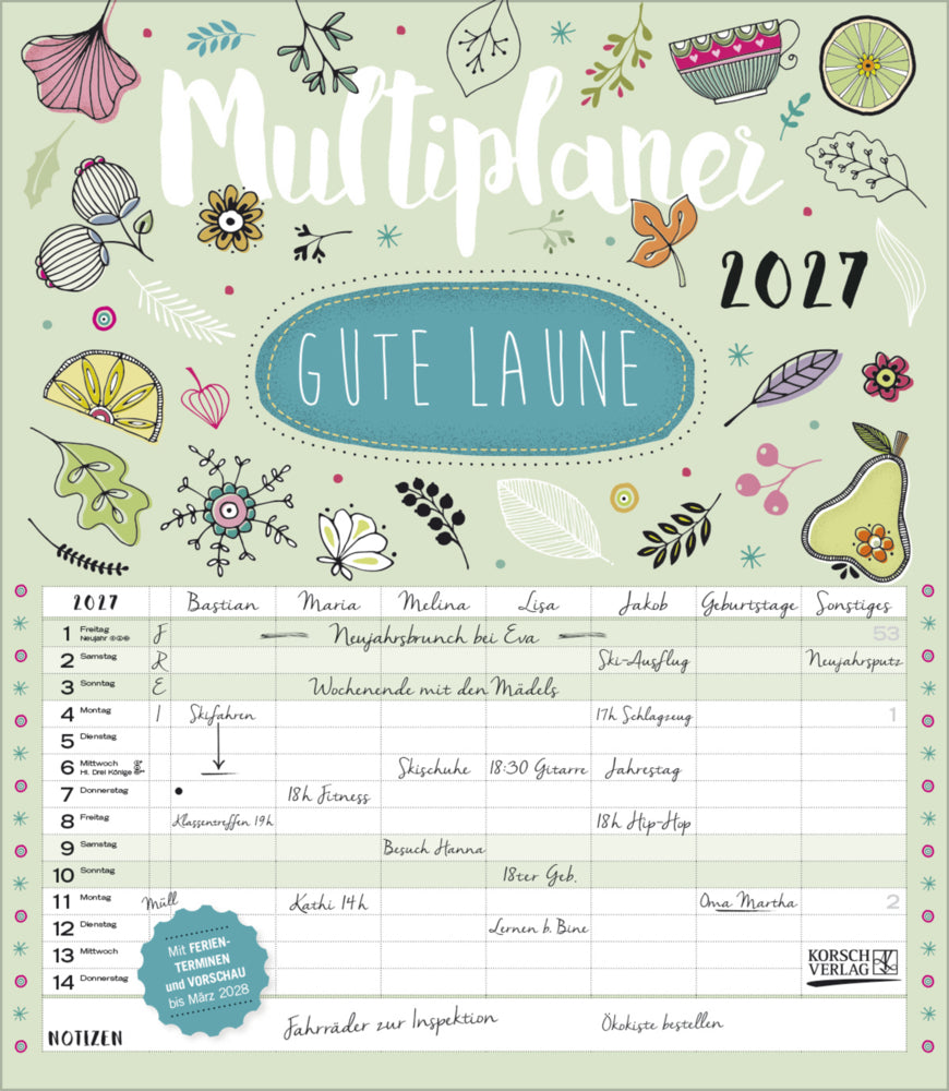 Multiplaner - Gute Laune 2027 (Korsch Verlag)
