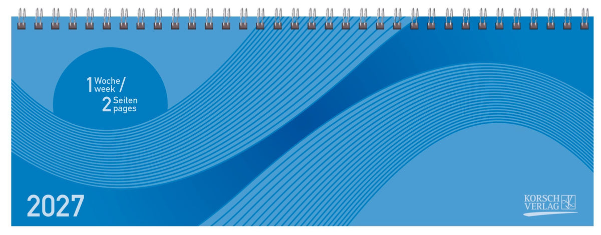 Tischkalender quer Professional Colourlux 2027 blau (Korsch Verlag)