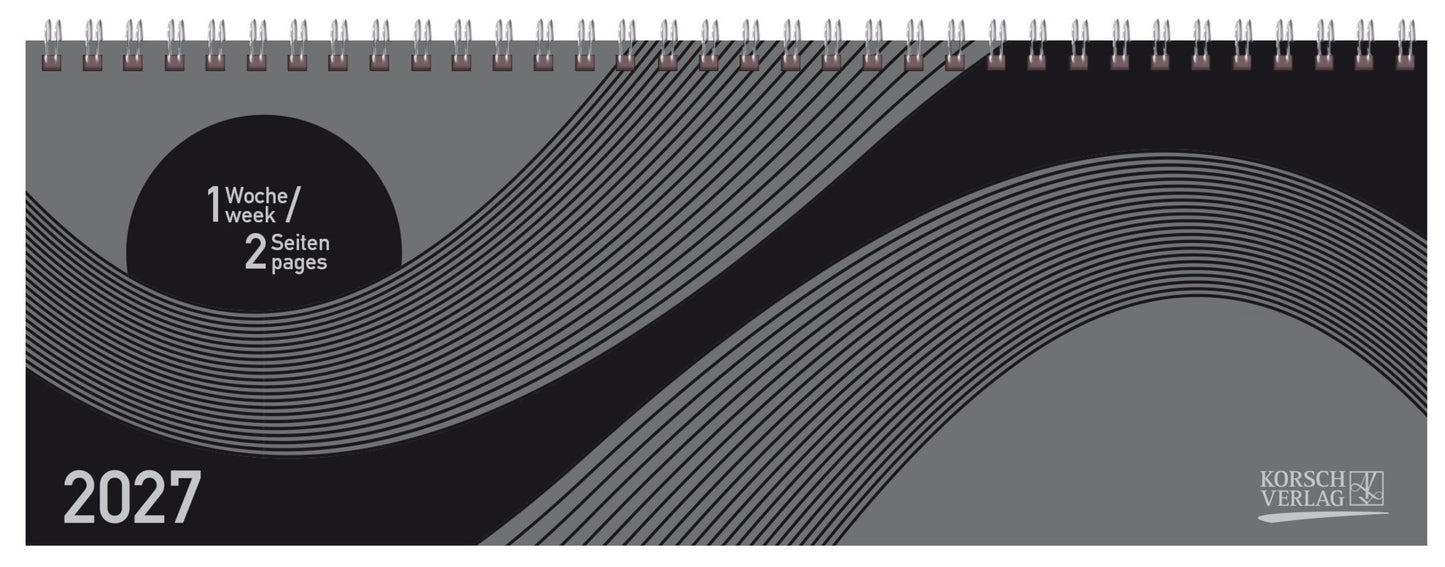Tischkalender quer Professional Colourlux 2027 schwarz (Korsch Verlag)