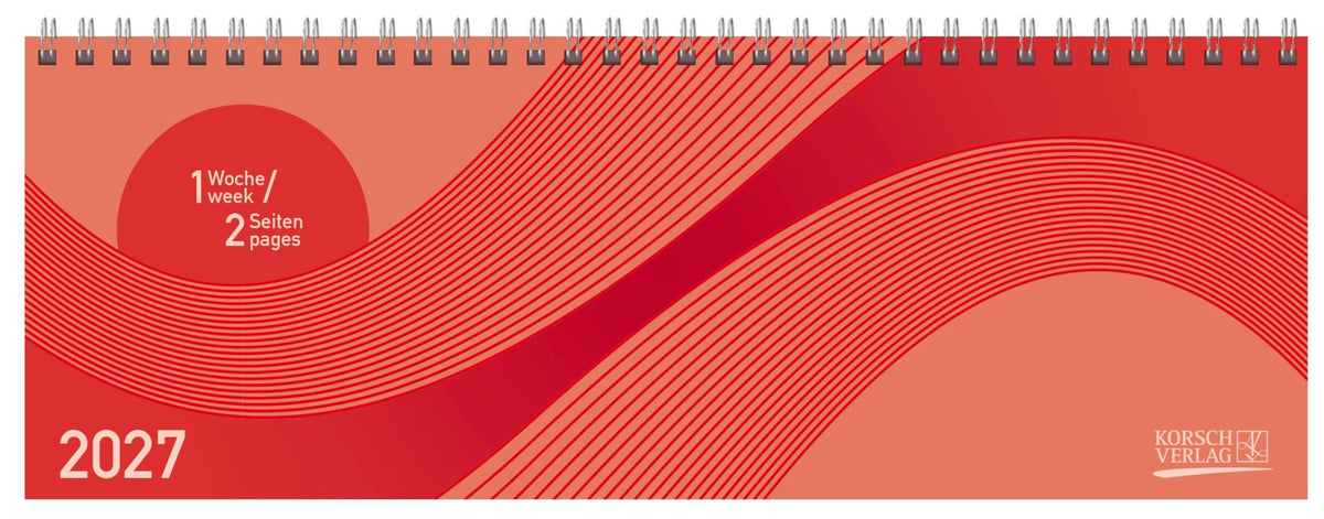 Tischkalender quer Professional Colourlux 2027 rot (Korsch Verlag)