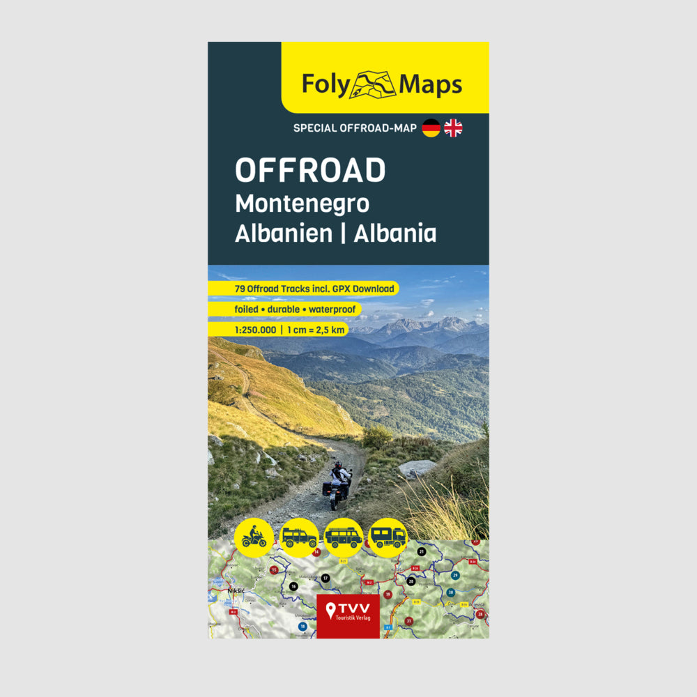 FolyMaps OFFROAD Montenegro | Albanien 1:250 000 (Bikerbetten - Tvv Touristik Verlag Gmbh)