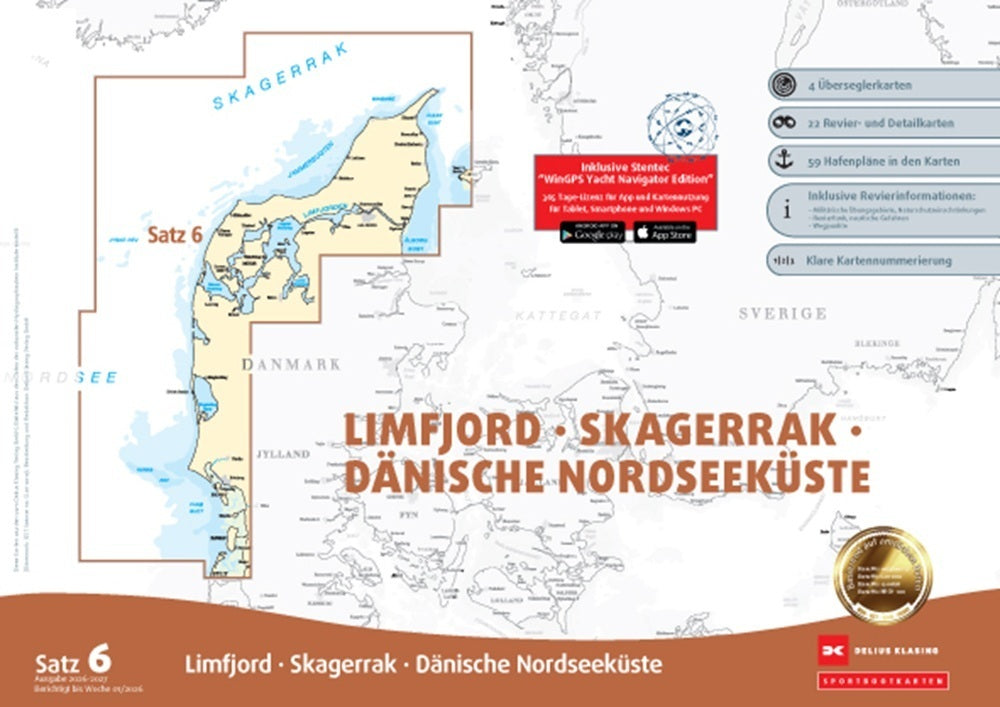 Sportbootn Satz 6: Limfjord - Skagerrak - Dänische Nordseeküste (Ausgabe 2026/2027)