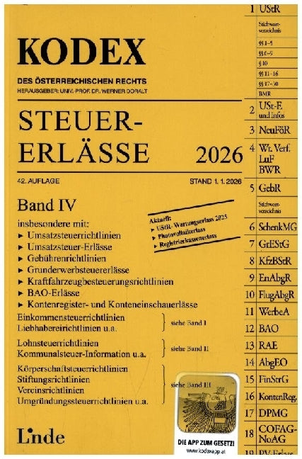 KODEX Steuer-Erlässe 2026, Band IV (Michael Schilcher)