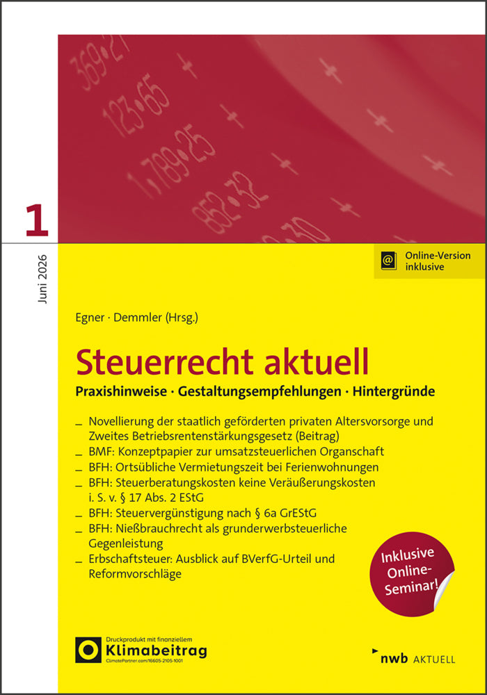 Steuerrecht aktuell 1/2026 (Thomas Egner)