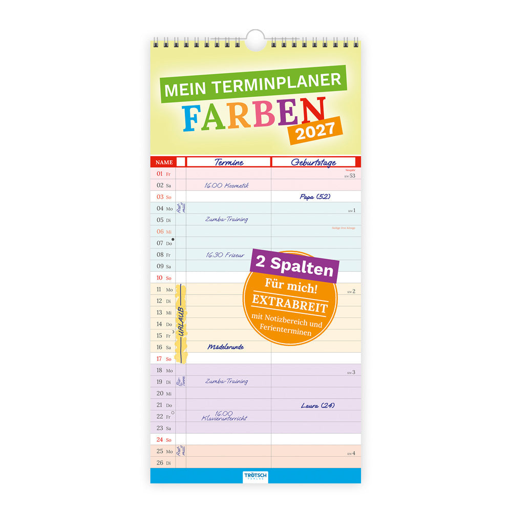 TRÖTSCH - Mein Terminplaner Farben 2027 (Trötsch Verlag Gmbh & Co.Kg)