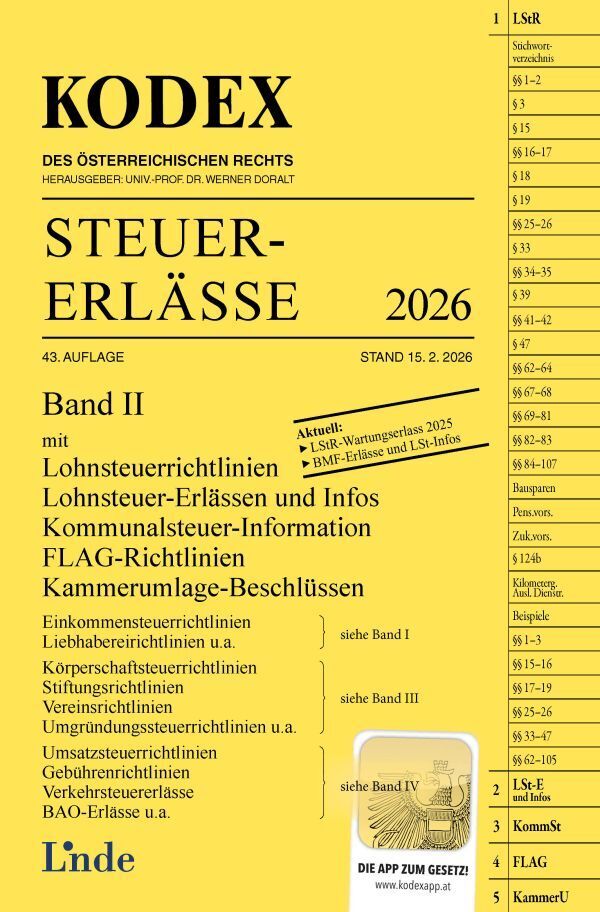 KODEX Steuer-Erlässe 2026, Band II (Elisabeth Titz-Frühmann)