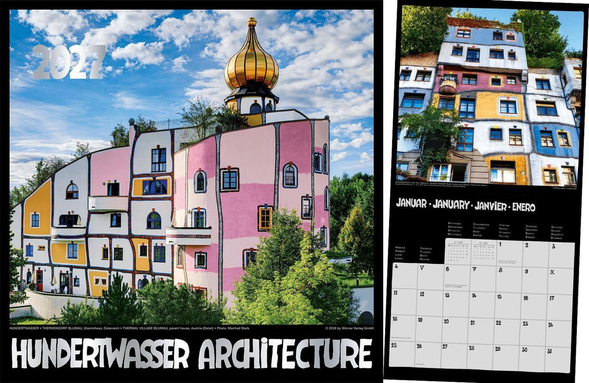 Hundertwasser Broschürenkalender Architektur 2027 (Wörner Verlag Gmbh)