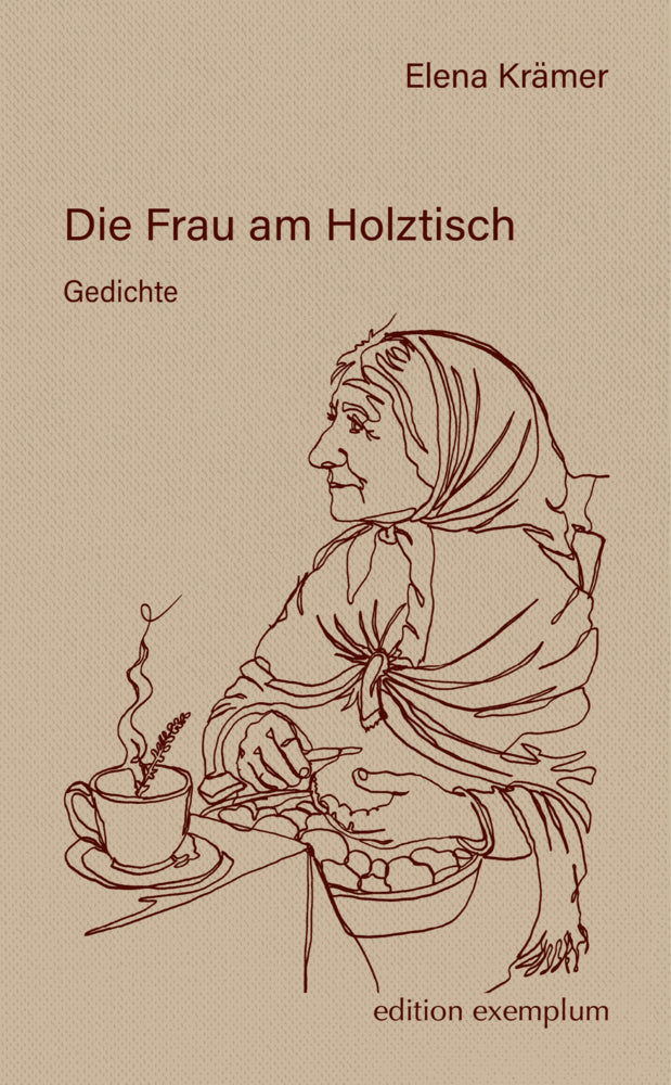 Die Frau am Holztisch (Elena Krämer)