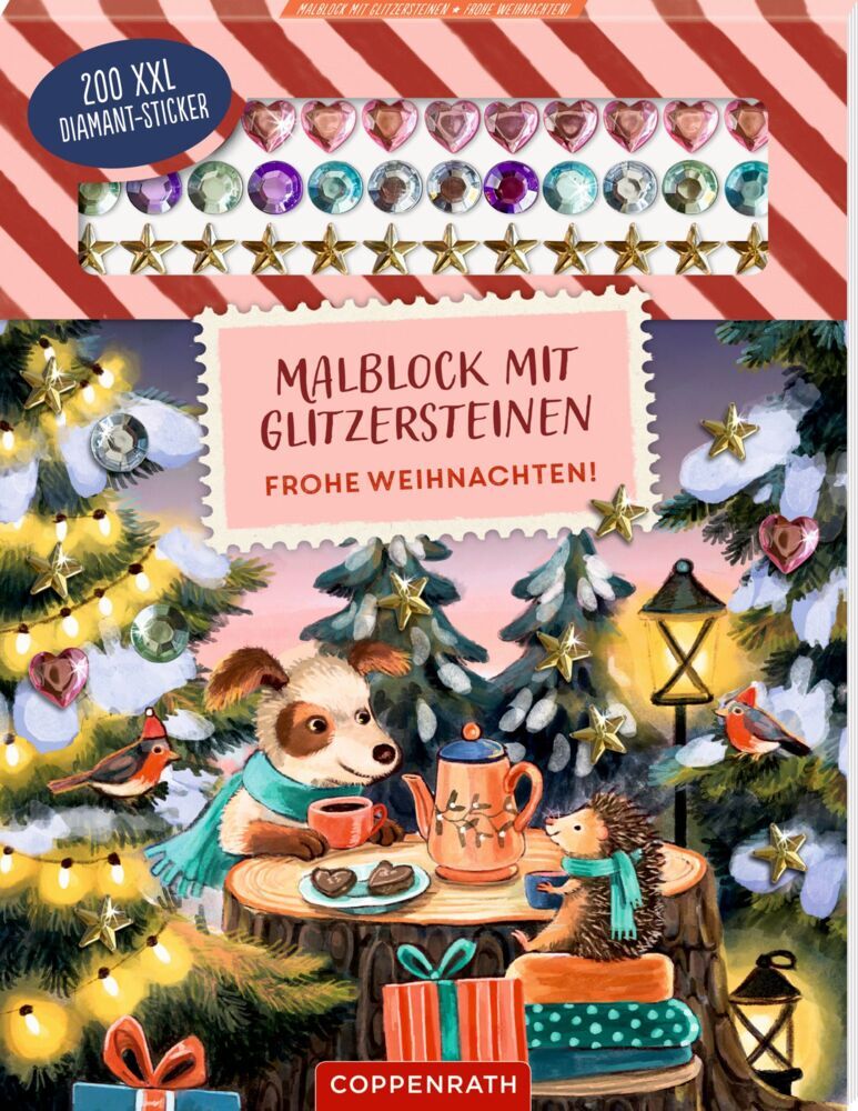 Malblock mit Glitzersteinen