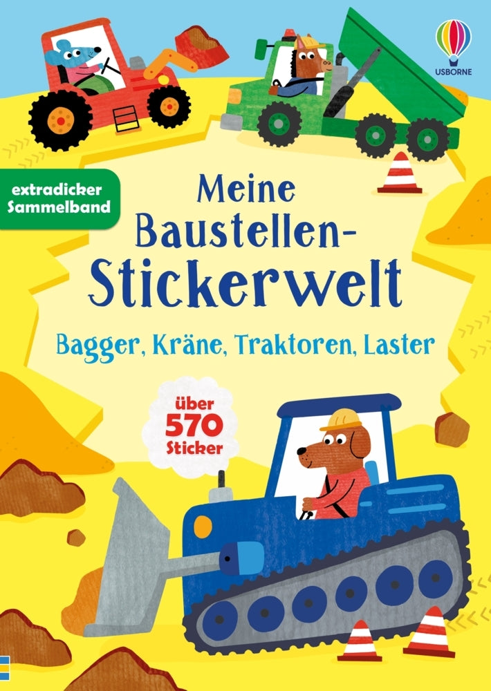 Meine Baustellen-Stickerwelt: Bagger, Kräne, Traktoren, Laster (Jane Bingham)