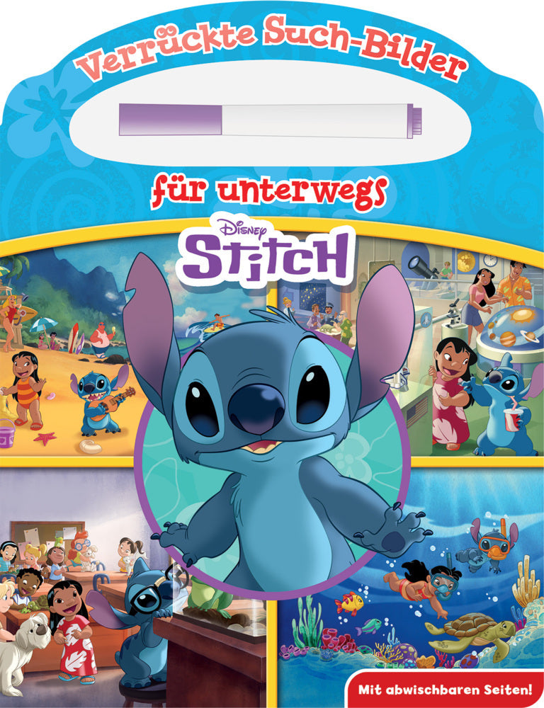 Disney Stitch - Verrückte Such-Bilder für unterwegs - Wimmelbuch - Pappbilderbuch mit Stift und abwischbaren Seiten ab 3 Jahren (Phoenix International Publications Germany Gmbh)