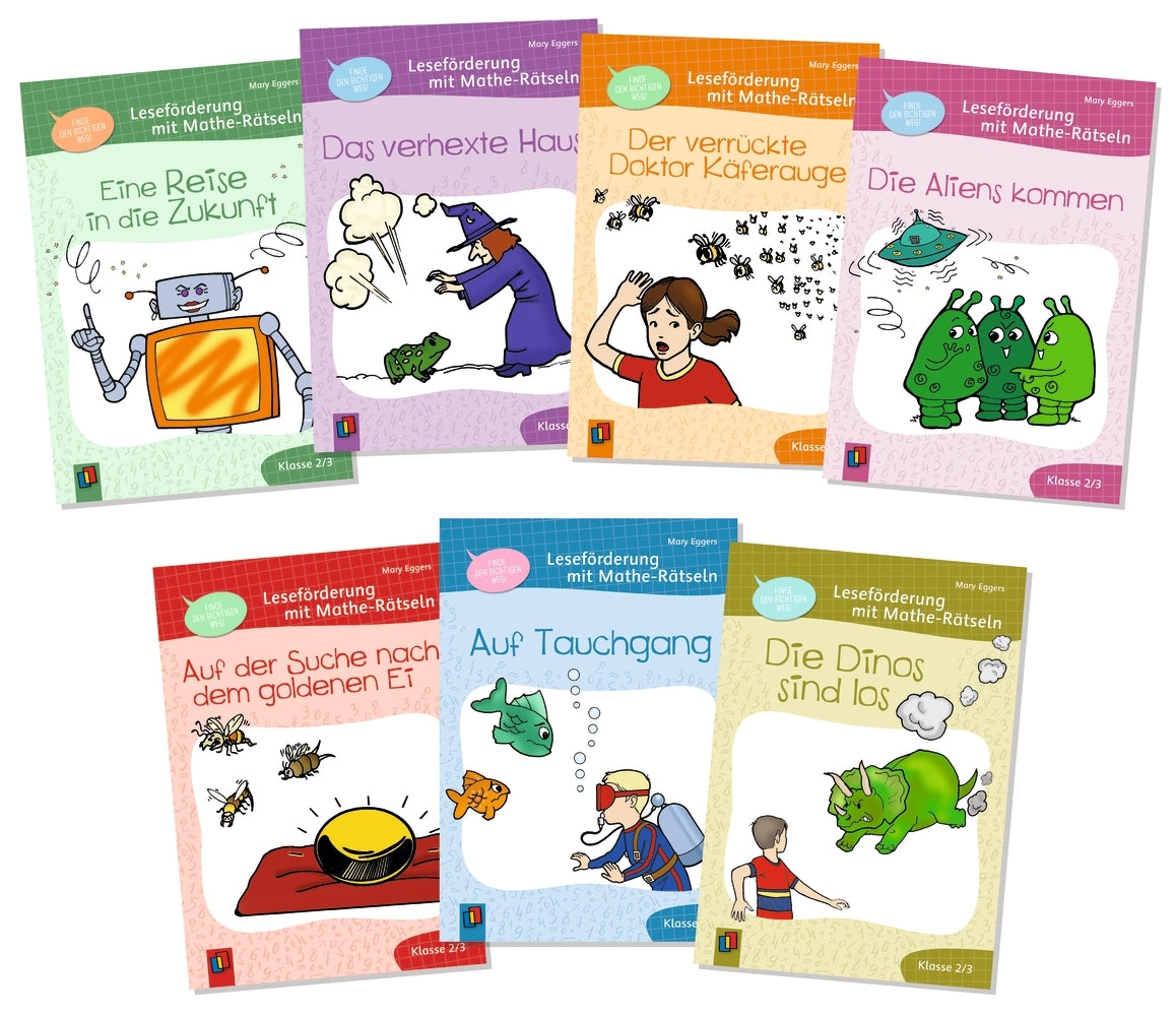 Paket: Leseförderung mit Mathe-Rätseln - 7 Lesehefte (Mary Eggers)