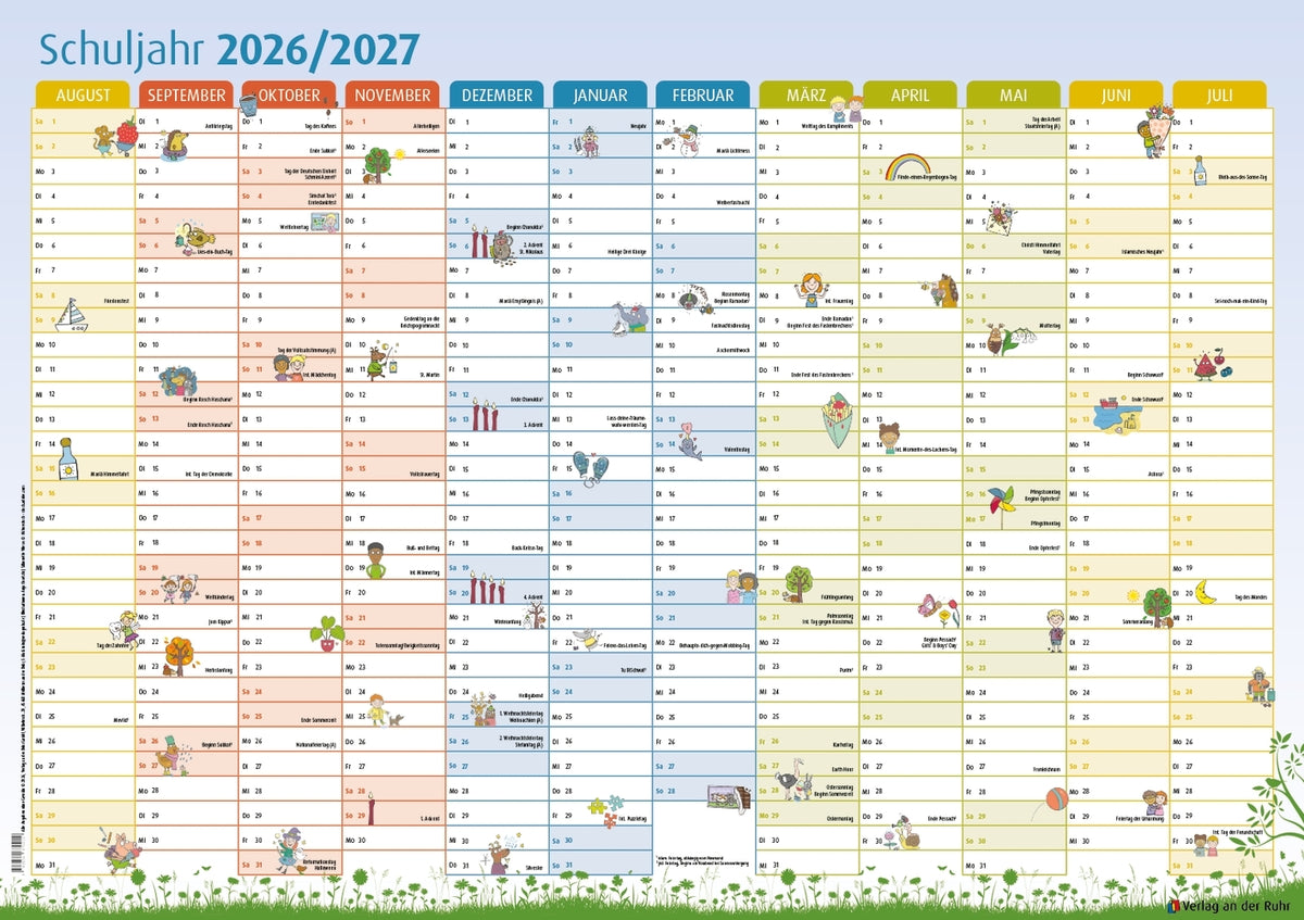 Der Schuljahres-Wandkalender 2026/2027, A1