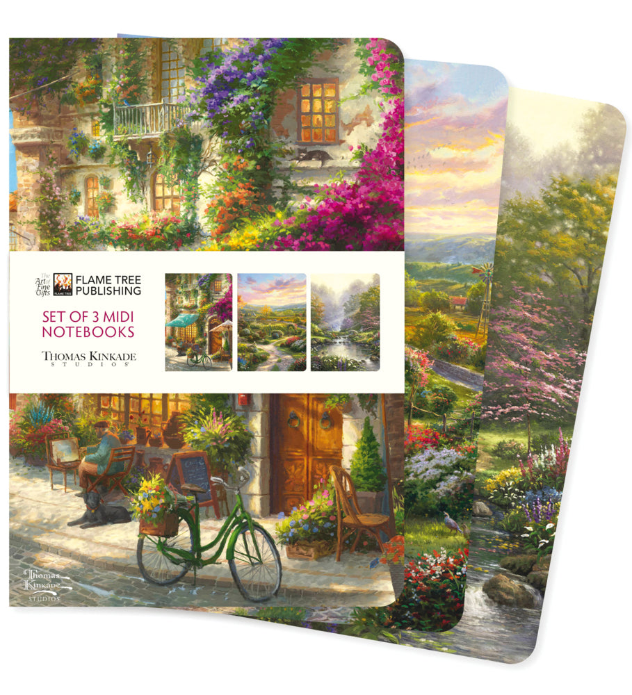 Dreier Set Mittelformat-Notizbücher: Thomas Kinkade (Flame Tree Publishing)