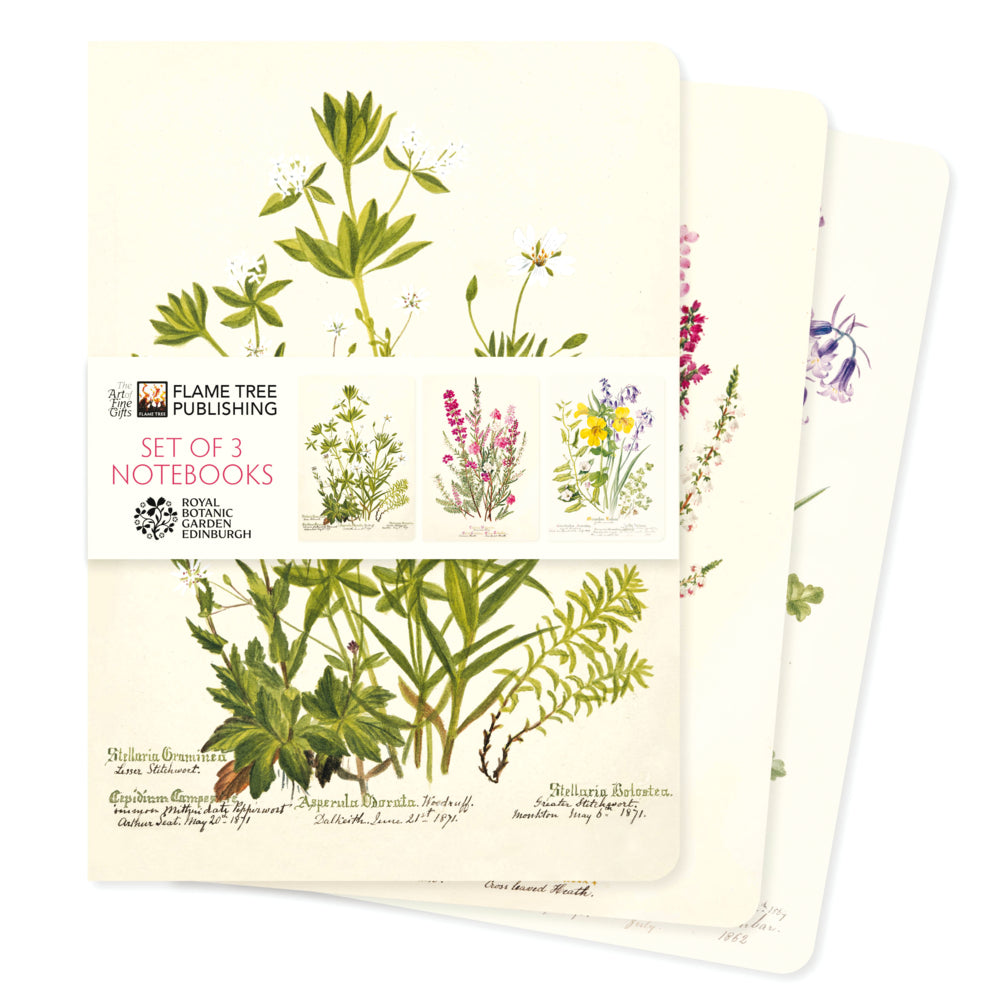 Dreier Set DIN-A5-Format-Notizbücher: Royal Botanic Garden Edinburgh (Flame Tree Publishing)