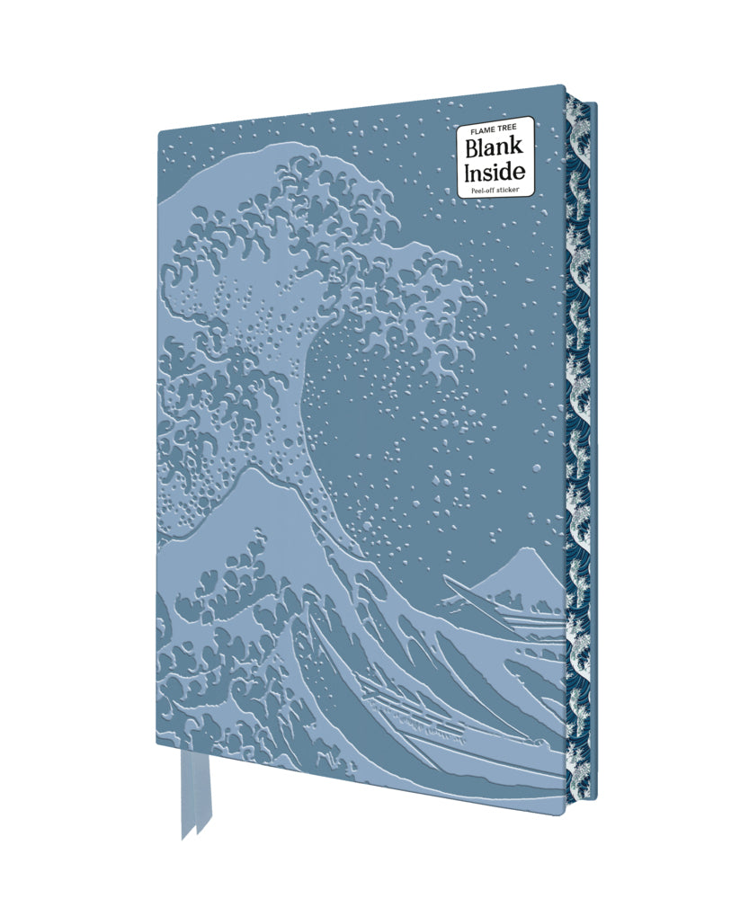 Exquisit Premium Notizbuch Blank DIN A5: Katsushika Hokusai, Die große Welle (Flame Tree Publishing)