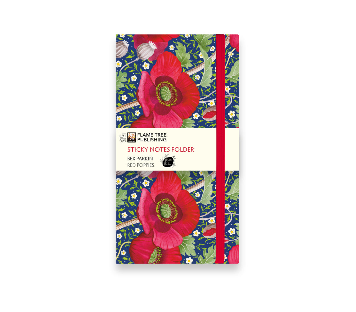 Haftnotizenfolder: Bex Parkin, Rote Mohnblumen (Flame Tree Publishing)