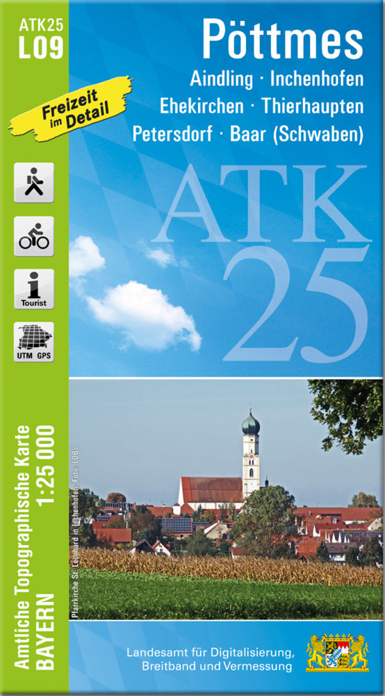 ATK25-L09 Pöttmes (Amtliche Topographische Karte 1:25000) (Breitband Und Vermessung, Bayern Landesamt Für Digitalisierung)