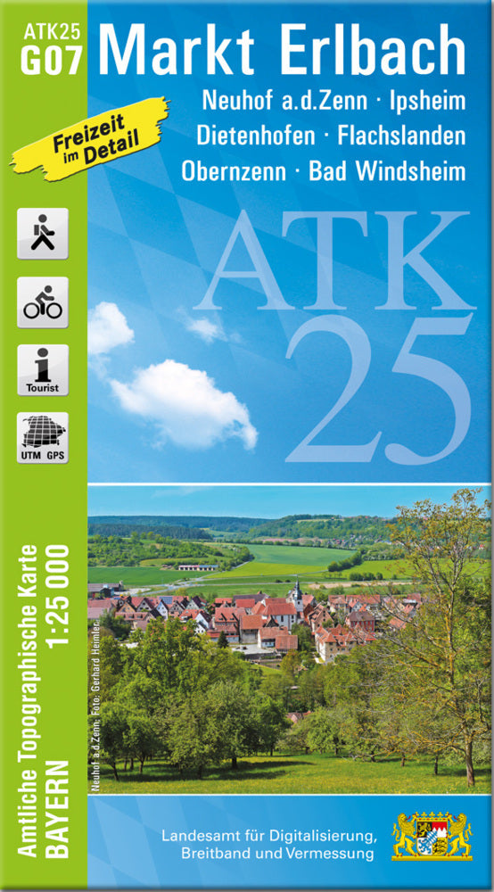 ATK25-G07 Markt Erlbach (Amtliche Topographische Karte 1:25000) (Breitband Und Vermessung, Bayern Landesamt Für Digitalisierung)