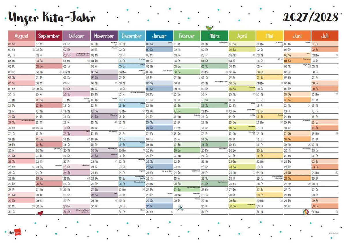 Wandkalender: Unser Kita-Jahr 2027/28