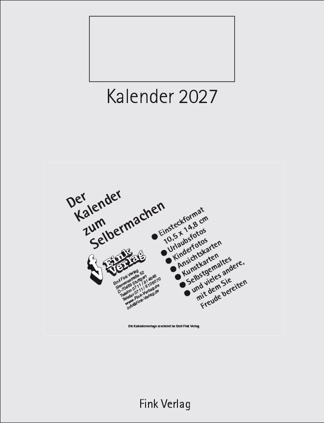 Kalender zum Selbermachen 2027