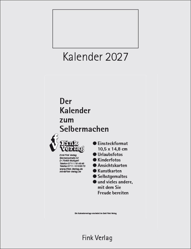 Kalender zum Selbermachen 2027