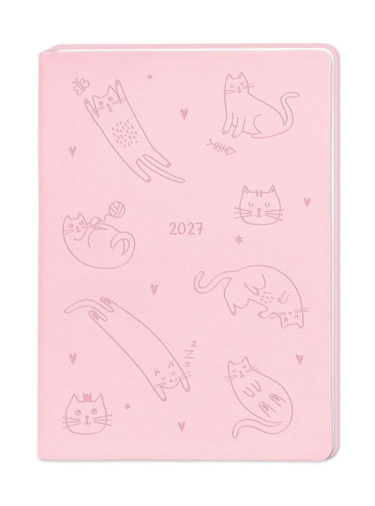 Terminplaner Lederlook 2027 Rosa