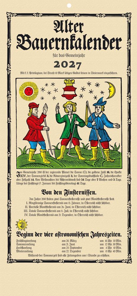 Alter Bauernkalender 2027 (Leykam Alpina)