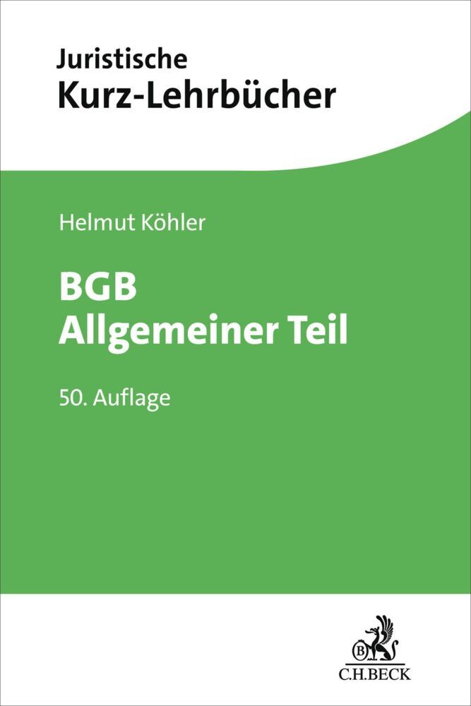 BGB Allgemeiner Teil (Helmut Köhler)