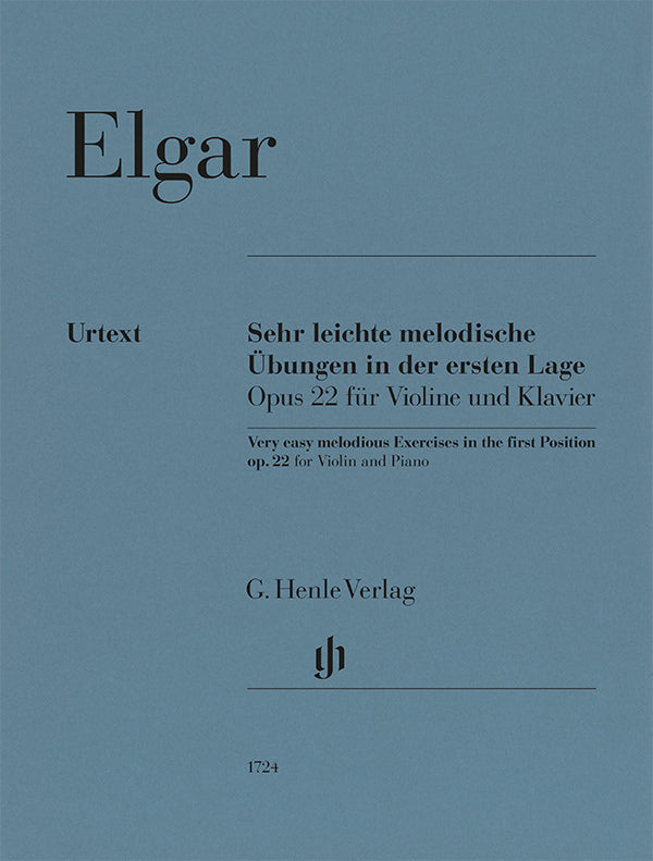 Edward Elgar - Sehr leichte melodische Übungen in der ersten Lage op. 22 für Violine und Klavier