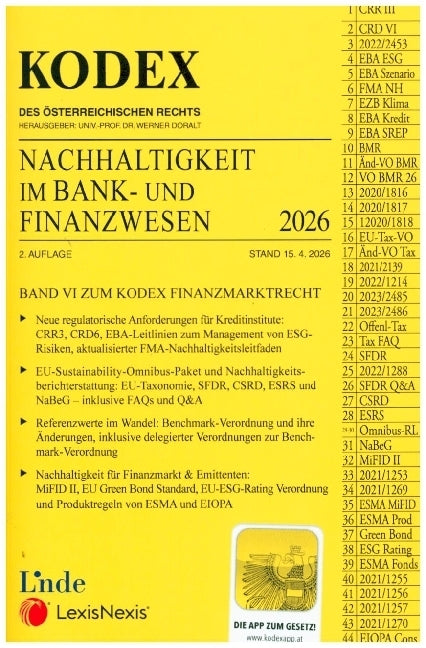 KODEX Nachhaltigkeit im Bank- und Finanzwesen 2026 (Michael Hysek)