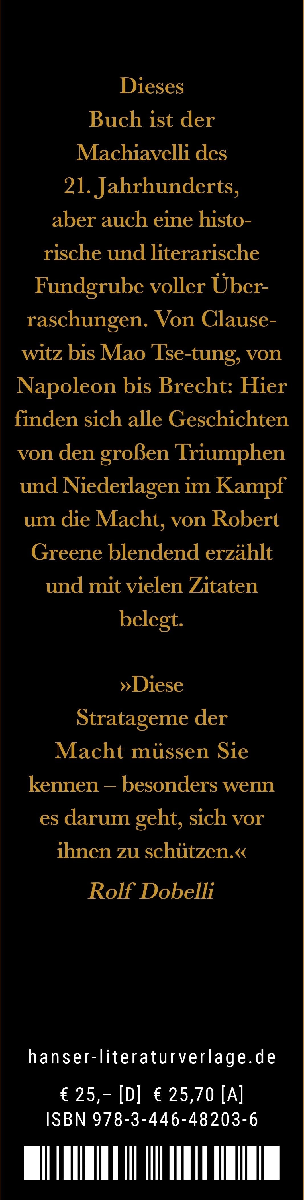 Hanser Power: Die 48 Gesetze der Macht (Deutsch, 2024, Robert Greene, Birgit Brandau, Hartmut Schickert)