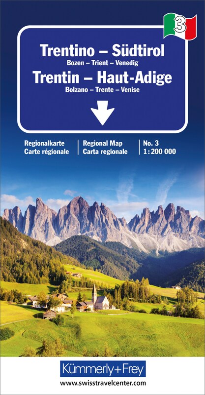 Hallwag Kümmerly+Frey Strassenkarte 325904158 Trentino-Südtirol 1:200'000