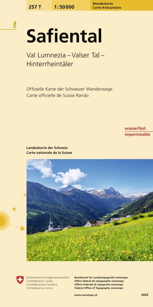 257T Safiental Wanderkarte (Bundesamt Für Landestopografie Swisstopo)
