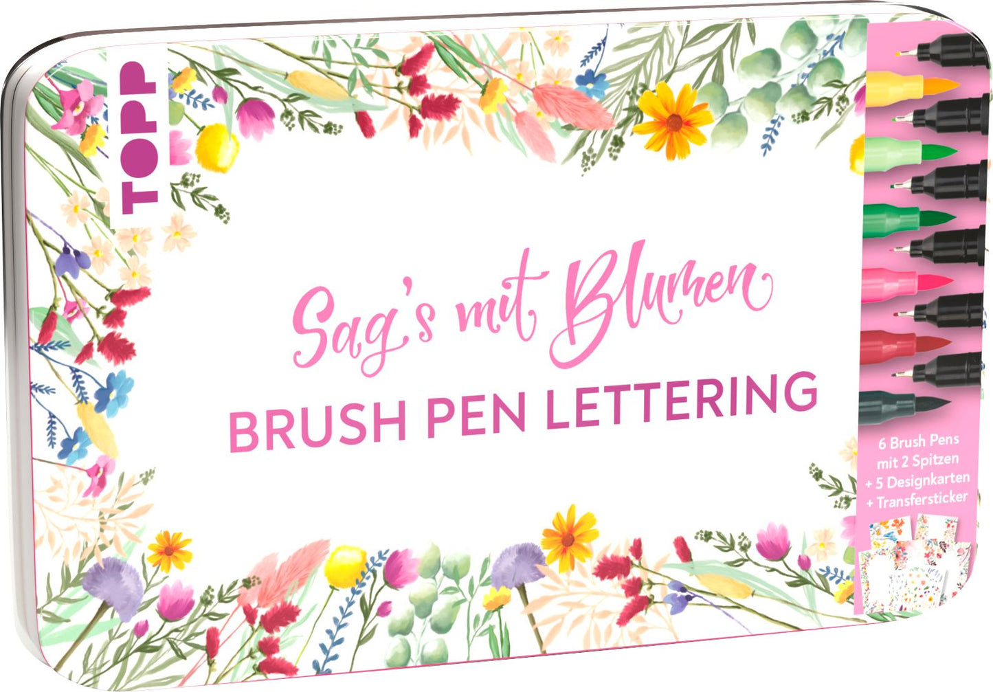 Topp Handlettering Designdose Brush Pens Sag's mit Blumen (Multi, 13 x)