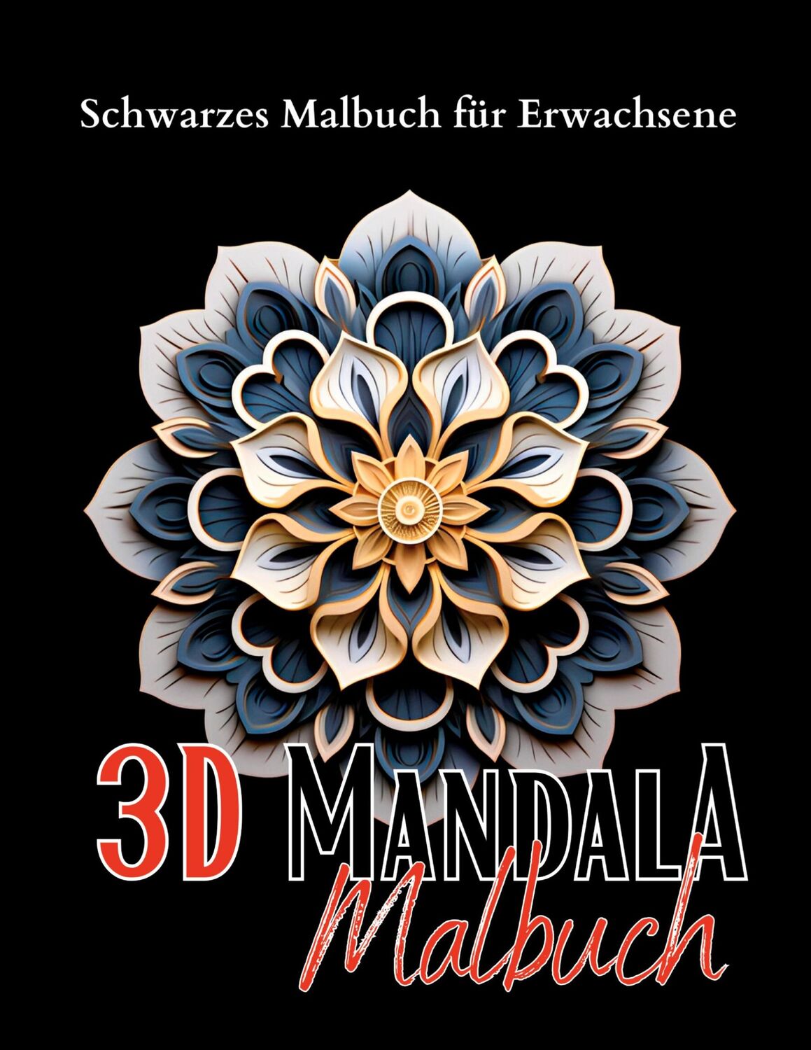 Schwarzes "3D Malbuch für Erwachsene".