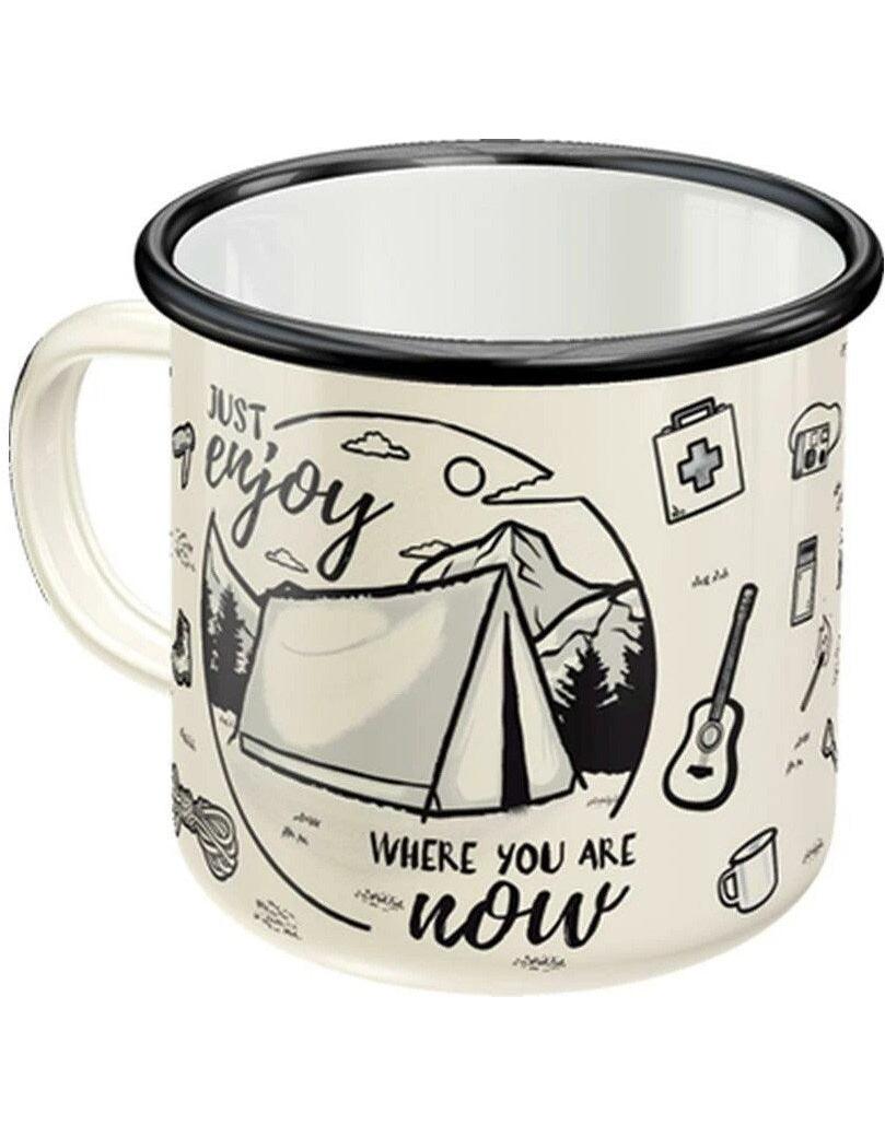 Nostalgic-Art Merchandising Nostalgic Art Universaltasse Enjoy 360 ml, 1 Stück, Schwarz/Weiss (360 ml, 1 x)